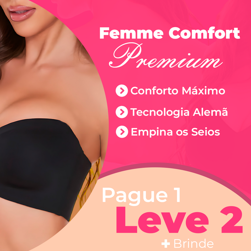 (Pague 1 e Leve 2) Sutiã Femme Comfort™ Premium - Suporte Máximo Sem Alças